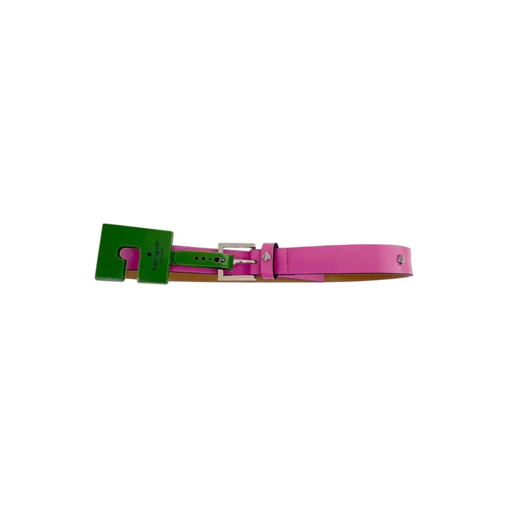 KATE SPADE New York Spade Belt in Rhododendron Grove / Pale Gold M
